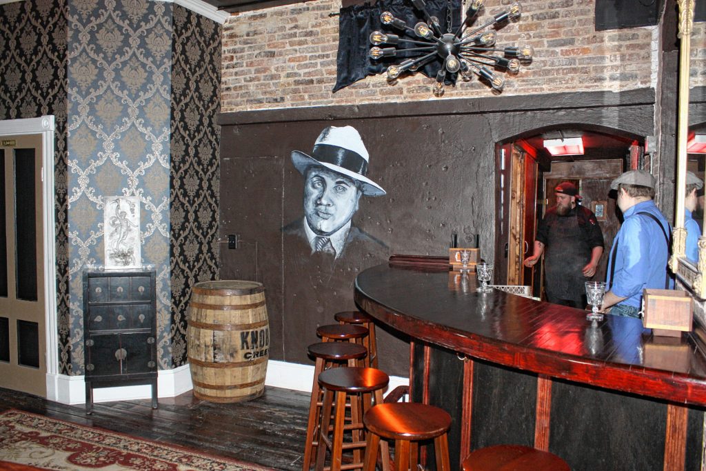 Chuck's Barbershop, the newest Prohibition-era speakeasy in Concord, is now open for business in Eagle Square. The place has a distinctly 1920s, old-school cool vibe. JON BODELL / Insider staff