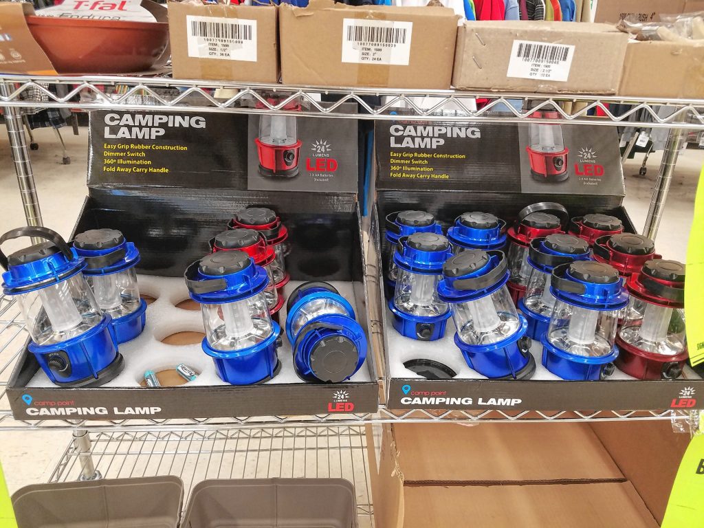 Ocean State Job Lot has a ton of these  camping lamps, which you can use to light your way as you go scavenger hunting in the middle of the night (that's when you find all the good stuff). JON BODELL / Insider staff