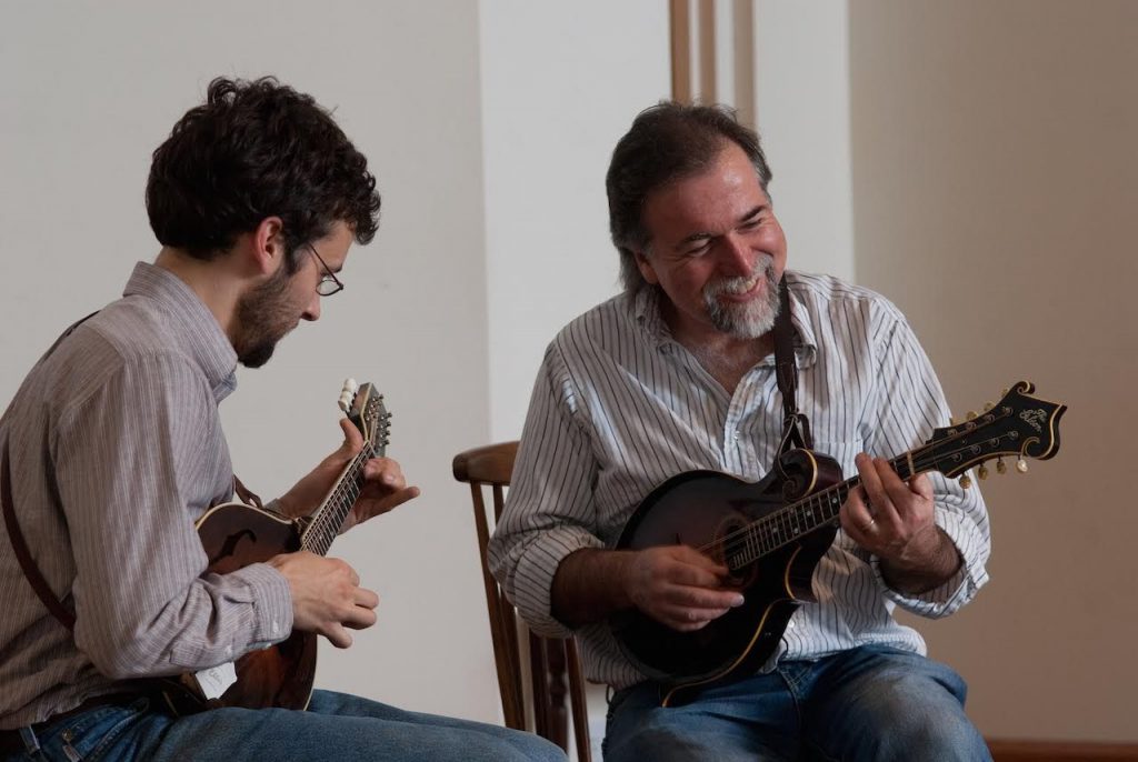 Concord Community Music School's David Surette, right, will play at this weekend's mandolin festival concerts. 