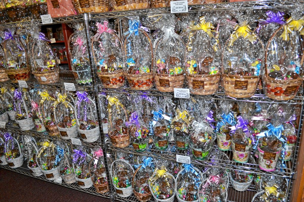 Granite State Candy Shoppe has a smorgasbord of Easter candy options, such as endless chocolate bunnies and eggs, as well as dozens of baskets that you can just grab and go.  JON BODELL / Insider staff