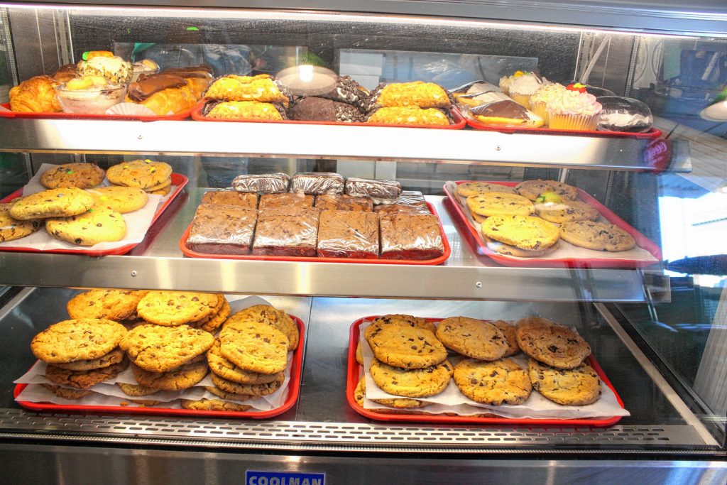 The downtown location of Constantly Pizza offers a salad bar and a big case of pastries, cookies and brownies, two features the Penacook location doesn't have. JON BODELL / Insider staff