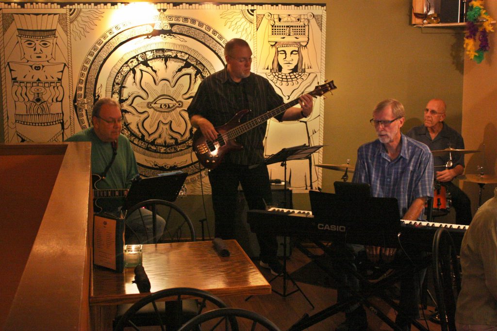 The State Street Combo plays at Hermanos Cocina Mexicana last Monday night, almost 20 years to the day since they first started playing at the downtown Mexican eatery.  JON BODELL / Insider staff