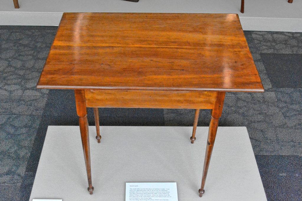 Canterbury End Table, David Lamb (1974), New Hampshire Furniture Masters Association,  Looking Back: Vintage Works, Greater Concord Chamber of Commerce. TIM GOODWIN / Insider staff