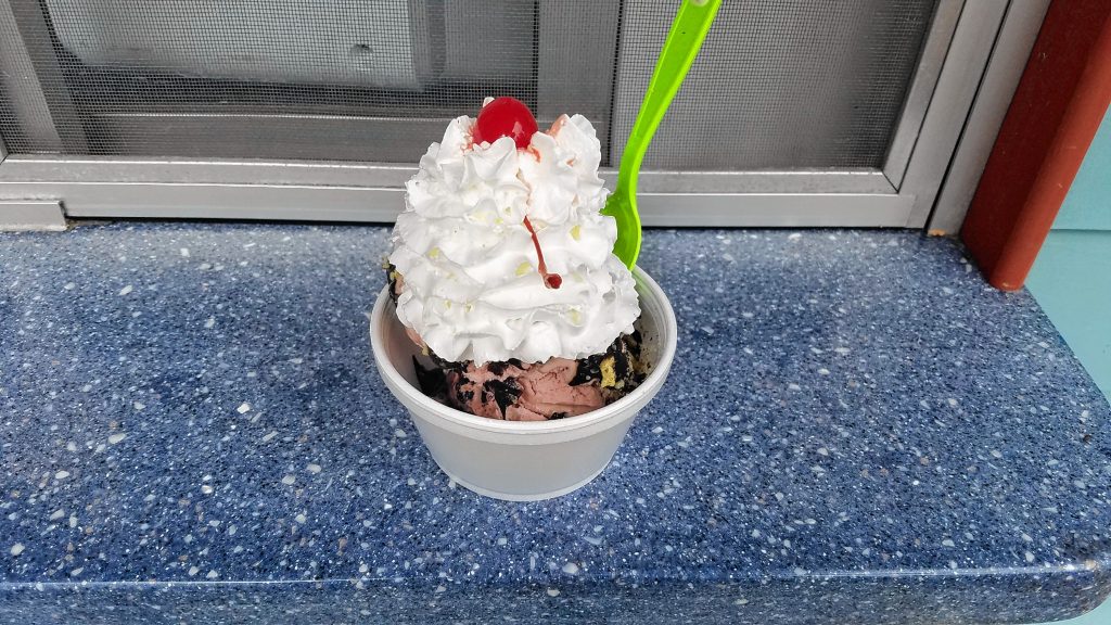 We got a hot fudge sundae with Cherry Blossom ice cream at Frekey's Dairy Freeze in Penacook last week. THE FOOD SNOB / Insider staff