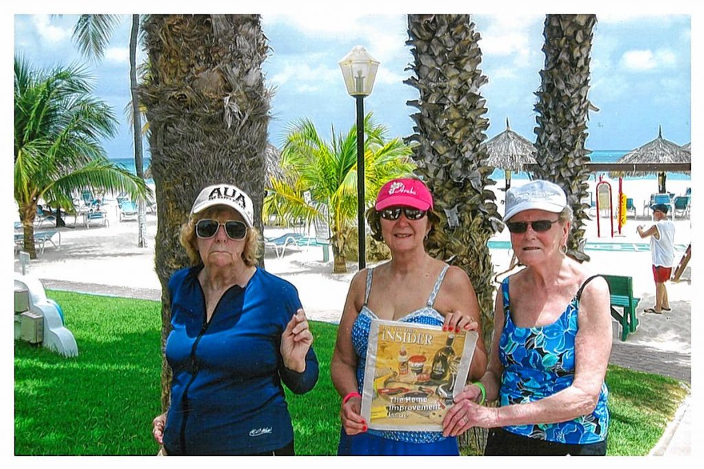 The Insider was lucky enough to take an exotic, tropical vacation last month, thanks to three hardcore fans. Irene Dupont, Kathy Daggett and Priscilla Masse brought a copy of the Insider along with them on their trip to Aruba in May. Masse hand-delivered the photo to our office, reporting that they had great weather the whole trip – which was, of course, made so much better by having the Insider with them. Thanks for bringing us along, ladies! Are you going somewhere fun any time soon? If so, bring us along with you and take a picture of you holding the issue in front of something memorable or otherwise picturesque. Send any photos and information to news@theconcordinsider.com and we’ll get them in as soon as we can. Courtesy of Priscilla Masse