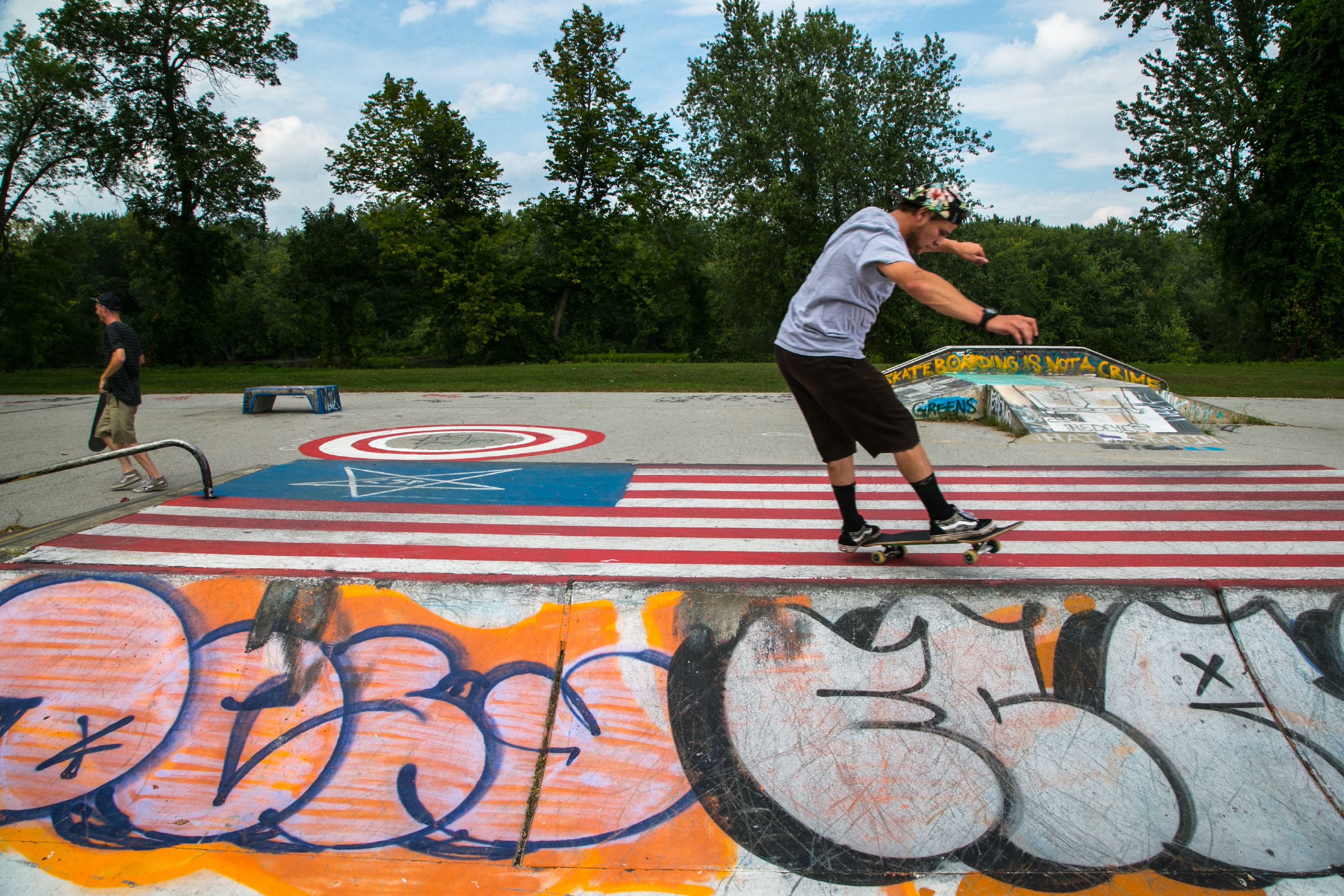 Tyler Castrogiovanni practices a jump at the Concord Skateboarding Park on Loudon Road last September.  GEOFF FORESTER