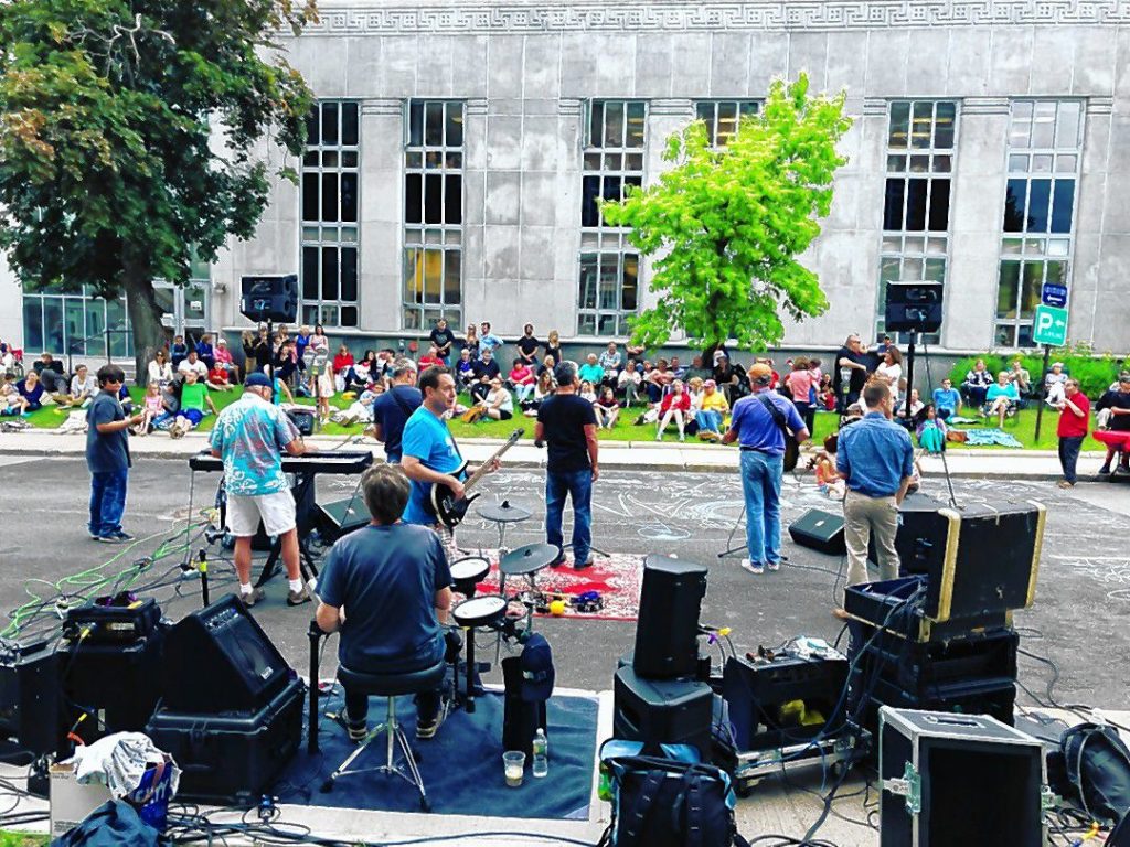 Nick's Other Band kicks off the Live Music on the Lawn series outside Concord Public Library on June 27. Next up in the series is The ExP Band, who will take the Prince Street stage July 18. Courtesy of Concord Public Library