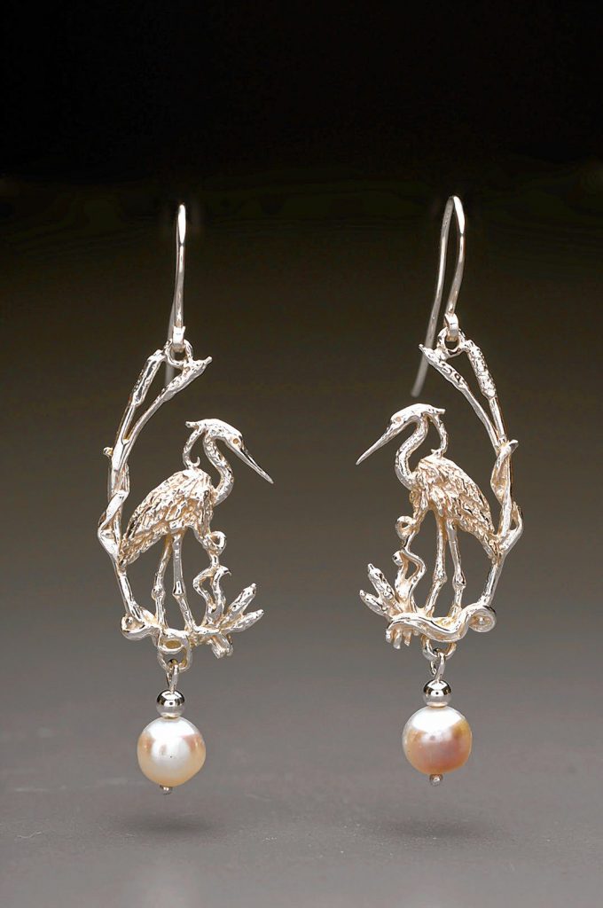 The League of New Hampshire Craftsmen will host the Capital Arts Festival from Sept. 28 through Sept. 30. The weekend-long event will showcase dozens of artisans, musicians and food vendors in front of League headquarters and the Capitol Center for the Arts on South Main Street in Concord. Pictured here are earrings by League artist Jack Dokus. Courtesy of League of N.H. Craftsmen