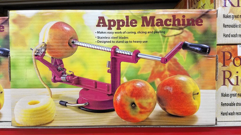 One thing's for sure -- you can't eat an apple without first running through an Apple Machine. These things can fetch hundreds of dollars in some places, but at the Job Lot, you don't even have to drop 20 bucks to snag one. JON BODELL / Insider staff