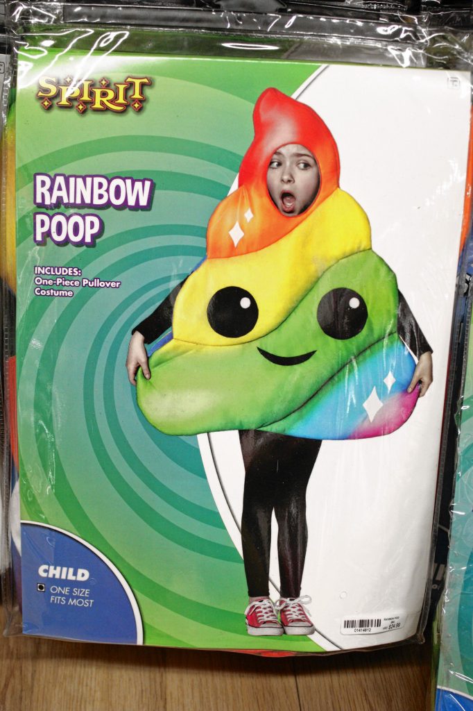 For the kid who's looking to be silly without being offensive, there's this perfect rainbow poop costume. This is one you're gonna want to hang on to for the long haul. JON BODELL / Insider staff