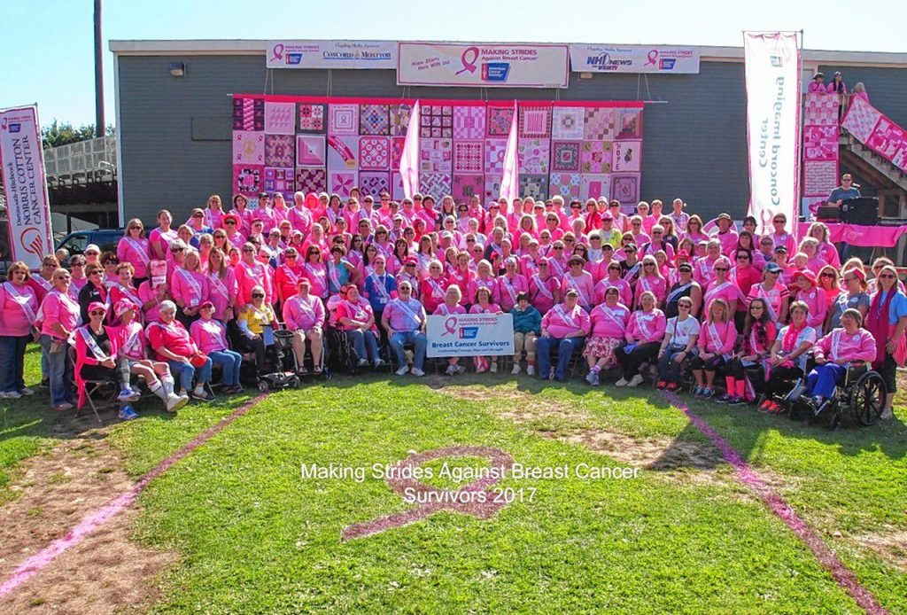 The Survivor's Photo from the 2017 Making Strides Against Breast Cancer Walk at Memorial Field in Concord.  Courtesy of Kathi Russ