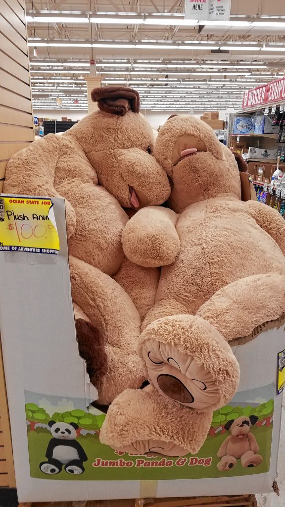 If there's a kid in your life who's into stuffed animals, there's no better option than these 6-foot stuffed dogs -- they're just $100 apiece. JON BODELL / Insider staff