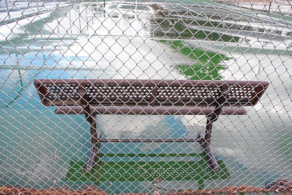 This good-sized park offers a bench for spectators to watch some tennis. Unfortunately, the tennis court and the adjacent basketball court are chained and locked up for the winter.  JON BODELL / Insider staff