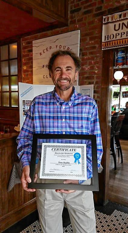 Tom Raffio, CEO of Northeast Delta Dental, was a past recipient of the Kindness Hero award from the Hearts for Kindness program.  Courtesy of Brenda Perkins