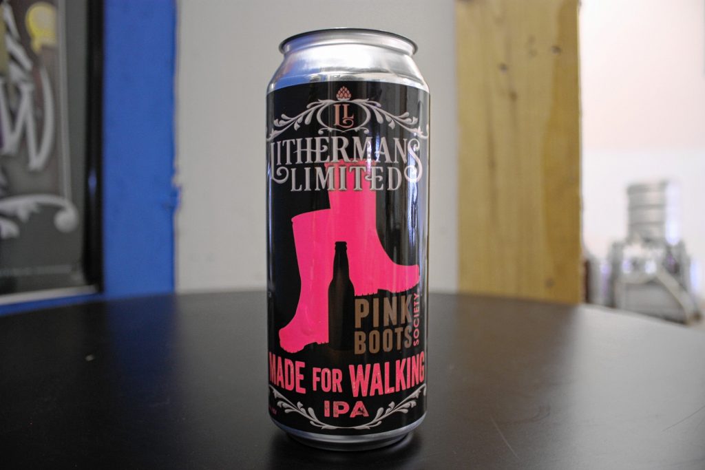 Recognize this can from last March? Well, it's coming back in a big way when Lithermans Limited releases its 2019 batch of the Pink Boots Society's Made For Walking IPA on March 21.  JON BODELL / Insider staff