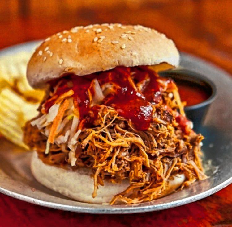Pulled pork sandwiches, exactly like this one, will be on the menu during a pop-up dinner event at Lithermans Limited on Friday. Chef Alan Natkiel will be making all the food. Courtesy of Alan Natkiel