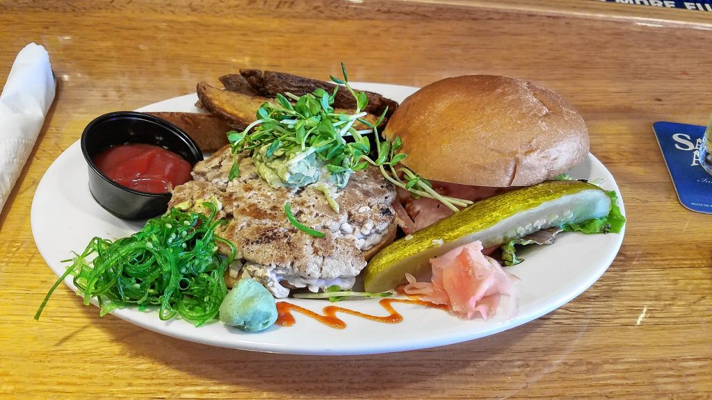 A flat-top grilled tuna burger from Onions Pub and Restaurant in Tilton. JON BODELL / Insider staff