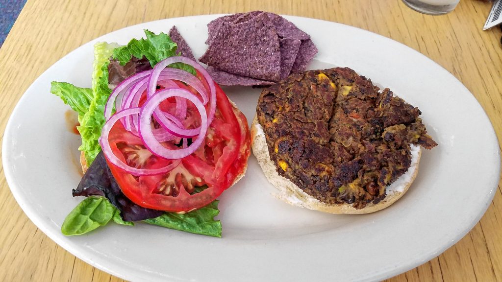 The North East, a vegan, gluten-free black bean burger from Willows Plant-Based Eatery.  FOOD SNOB / Insider staff