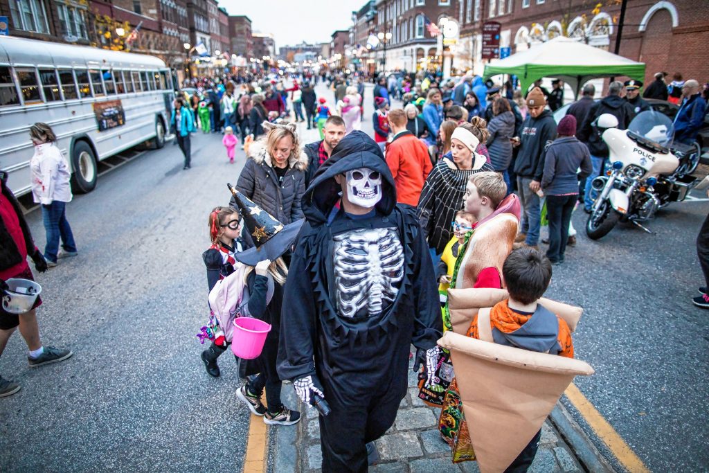 The crowd at Halloween Howl on Main Street in downtown Concord on Friday ev, October 25, 2019. GEOFF FORESTER