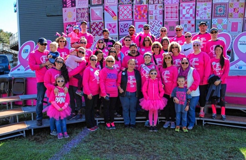 Candace Shaefer's Candi's Breast Friends Team poses for a photo at a previous Making Strides  Against Breast Cancer walk in Concord. Courtesy of Candace Schaefer