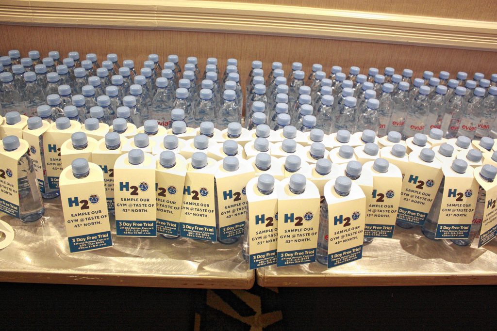 43 Degrees North Athletic Club donated bottled water for the 14th annual Taste of New Hampshire at the Grappone Conference Center in Concord on Thursday, Oct. 17, 2019. JON BODELL / Insider staff