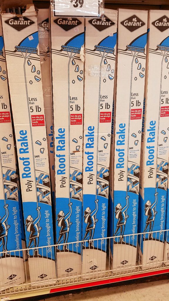 If your roof doesn't have a very steep pitch, you might want to invest in a roof rake like this. At 39 bucks, that might sound a little expensive, but how much do you think a new roof will run you? JON BODELL / Insider staff