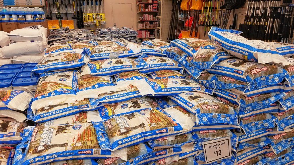 This is the perfect time to stock up on your ice melt, and Ocean State Job Lot has literally tons of it in stock.   JON BODELL / Insider staff