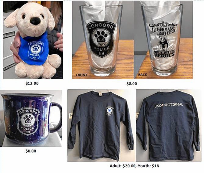 Some of the K-9 items for sale.  Stevens, Suzanne