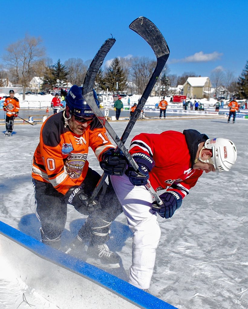Concord's Black Ice Pond Hockey tournament kicked off Friday, Feb. 10, 2017, and continues through the weekend at White Park.  