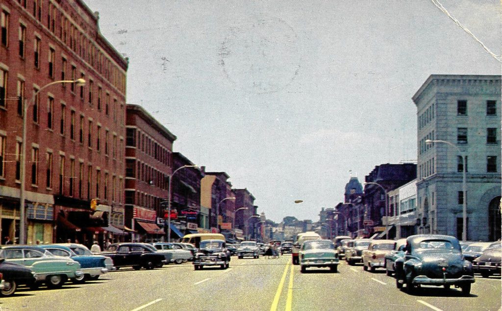A postcard depicting Concord's Main Street.  