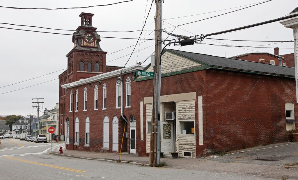 The brick building on Glass Street in Suncook will house Oddball Brewing Co., which Ferguson and Walden hope to open next year. 