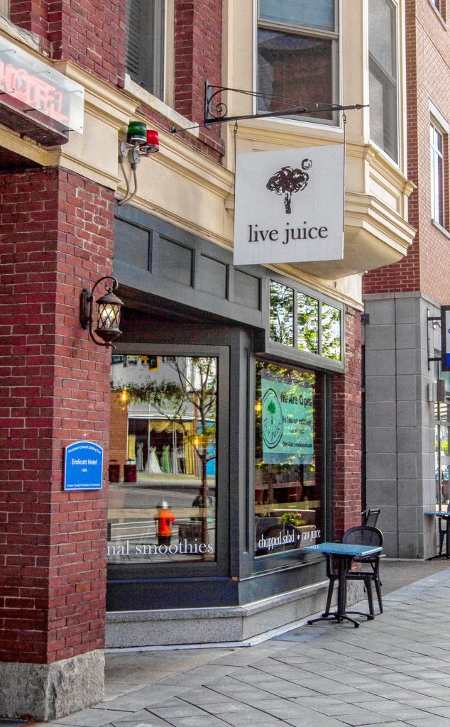 Store front of Live Juice located in Downtown Concord on Main Street October 1st, 2020. ALLIE ST PETER