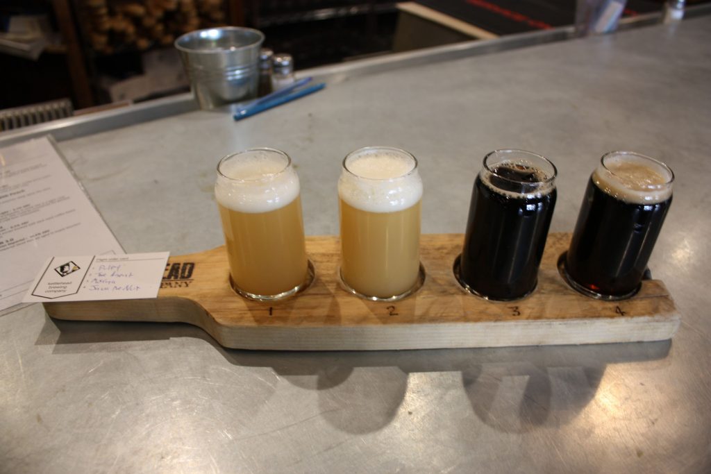 What, did you think we were going to go to a brewery and not try some beer? This flight from Kettlehead Brewing Co. contains (from left) Pulpy, The Agent, Mokaya with Cookies and Cream, and Java the Nut. JON BODELL / Insider staff