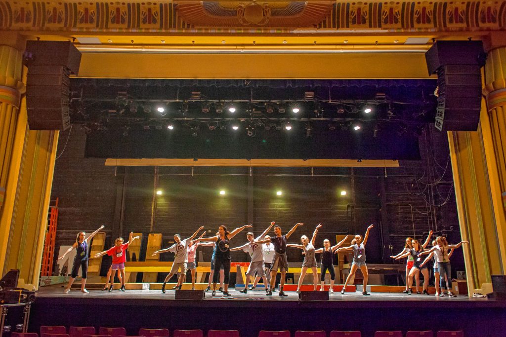 RB Productions students rehearse at the Capitol Center for the Arts on June 28, 2016. The stage will be silent until more information about touring shows is available.  