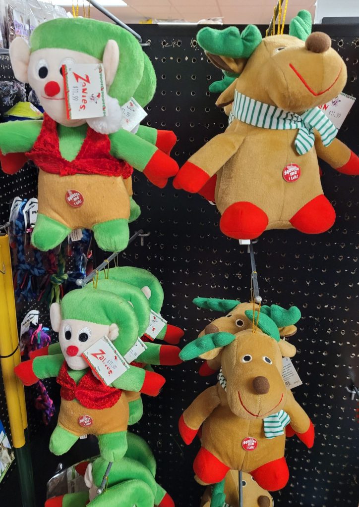 Festive and fluffy, Zanies dog toys will serenade your pup with Christmas carols. $11.99