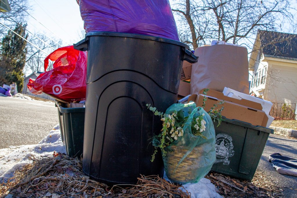 A load of trash and recycling on Rumford Street in Concord on Tuesday, January 26, 2021. GEOFF FORESTER