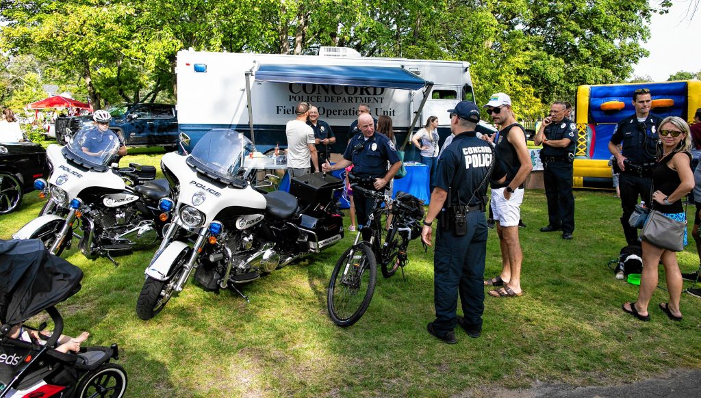Concord Police show off their equipment to residents at the National Night Out at Rollins Park on Tuesday, August 3, 2021. GEOFF FORESTER