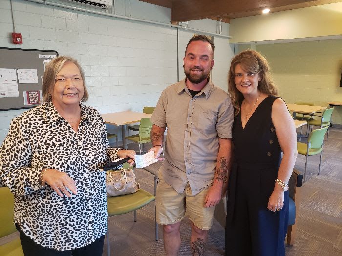 Sharon and Nylora from Seekers and Sellers Realty Group made a generous contribution of $1,000 to kick off fundraising for a new skate park.