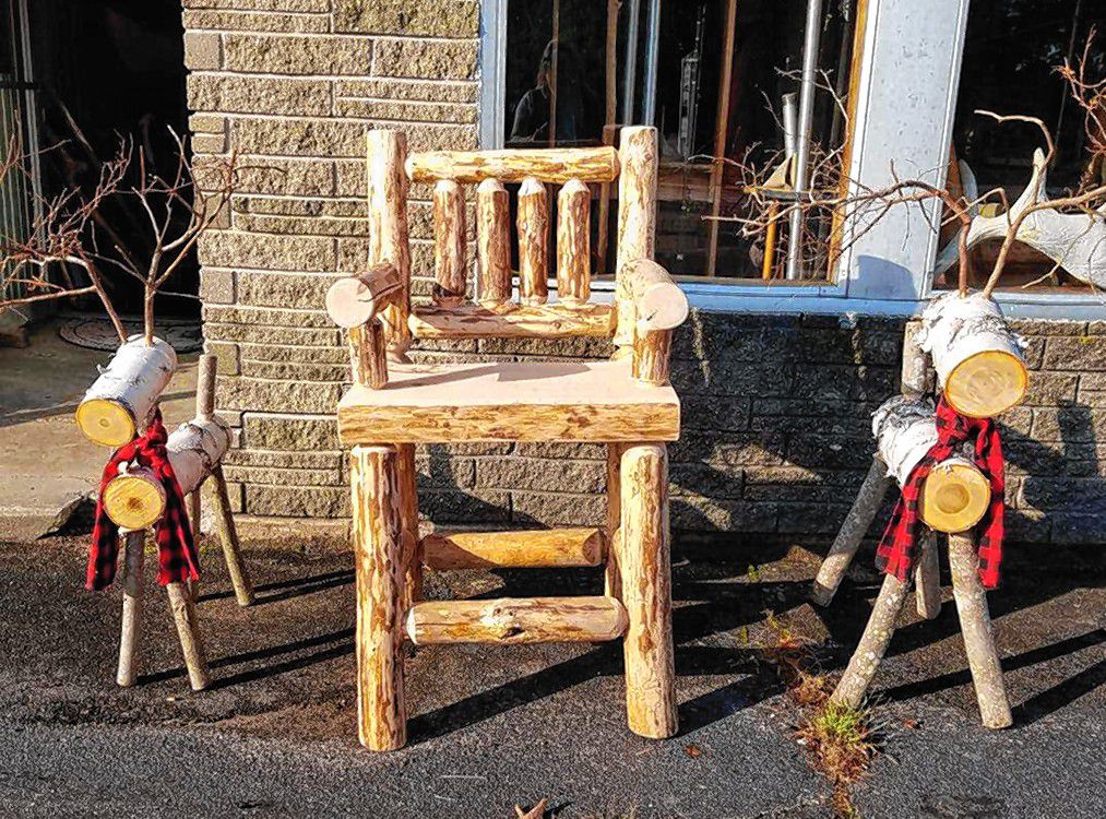 Doug Egounis handcrafts furniture and holiday decorations 