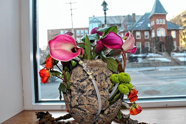 A floral arrangement created for a past Art and Bloom event.