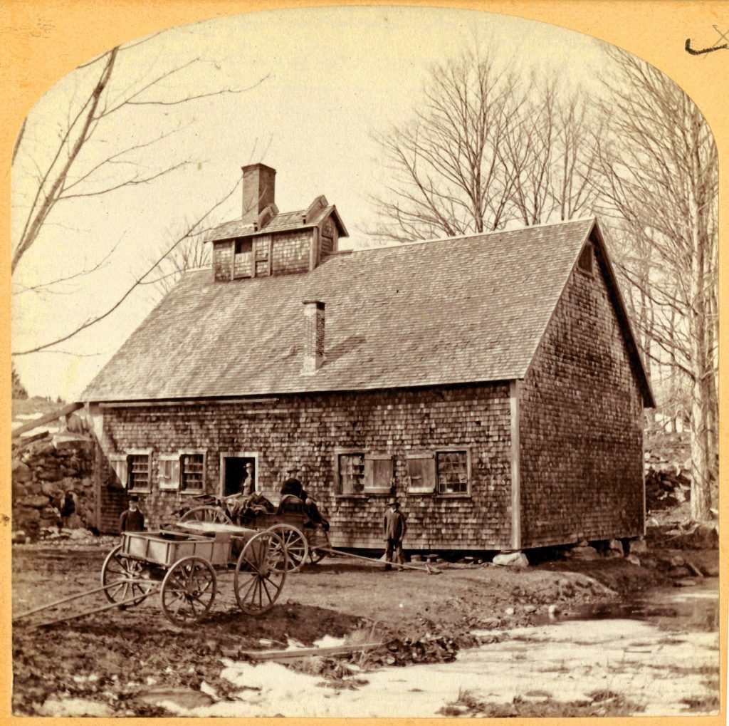 Historical photos from the Canterbury Shaker Village maple camp.  