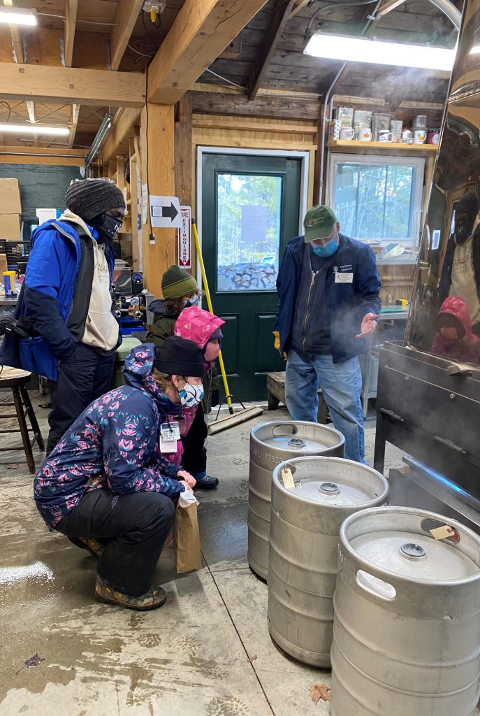 Visitors to Mapletree Farm have been learning about making maple syrup from owner Dean Wilber.  