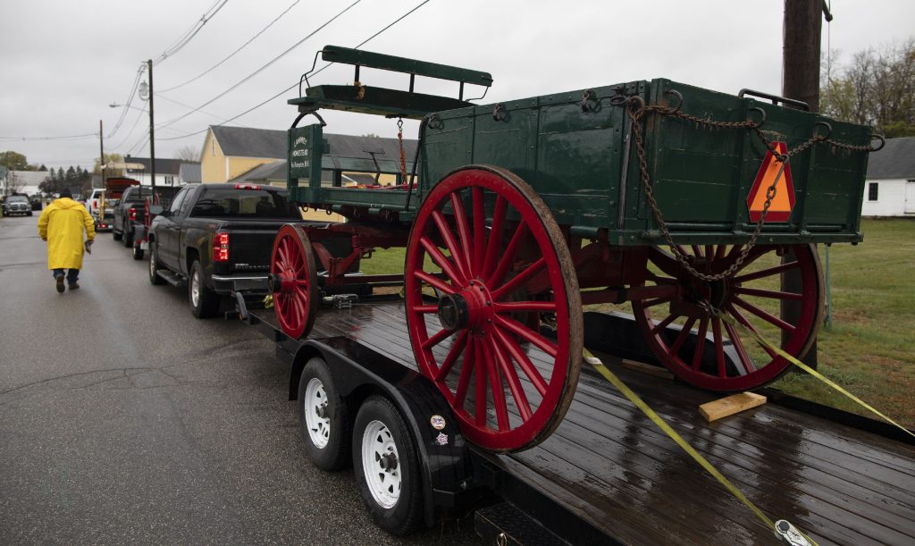 With the help of the Penacook Historical Society, the Abbot-Downing Historical Society was able to store of its eight 19th century coaches and carriages at the Rolfe Barn on Penacook Street on Tuesday, October 27, 2021.  GEOFF FORESTER