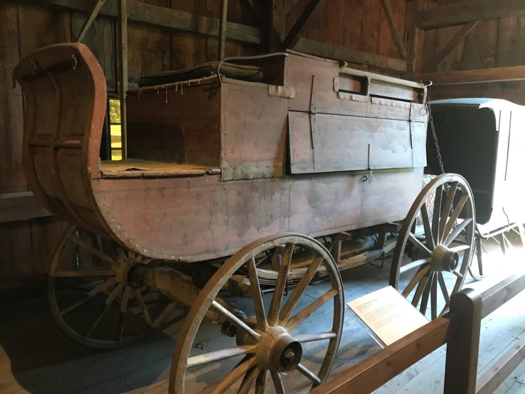 The 1875 Peddlers Wagon pictured was made in Concord by the Abbot Downing Company. This Peddlers Wagon is on display at the Shelburne Museum in Shelburne, Vt. 