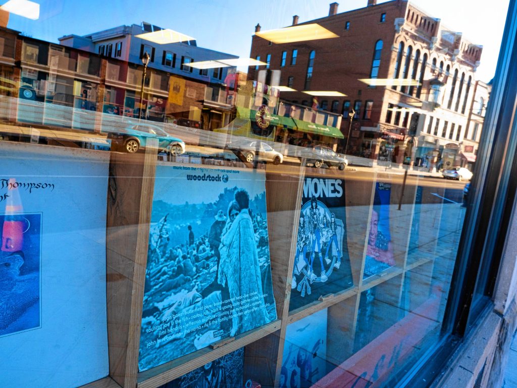 The north side window of Pitchfork Records which has been a downtown staple for decades. GEOFF FORESTER