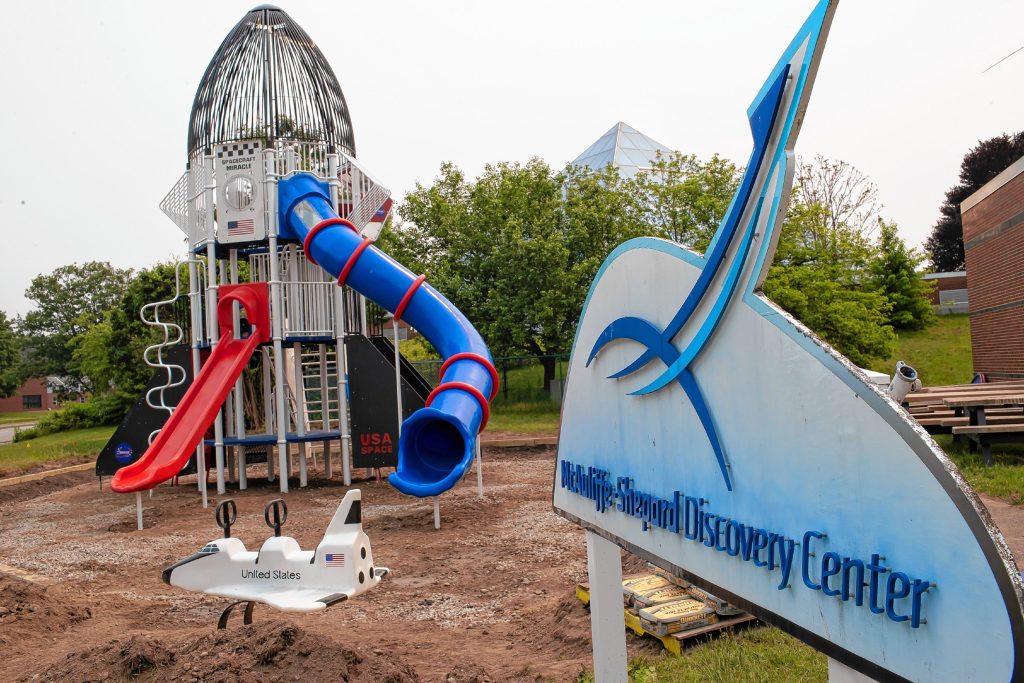 The new playground at the McAuliffe-Shepard Discovery Center on the NHTI campus in Concord on Tuesday, June 6, 2023. GEOFF FORESTER