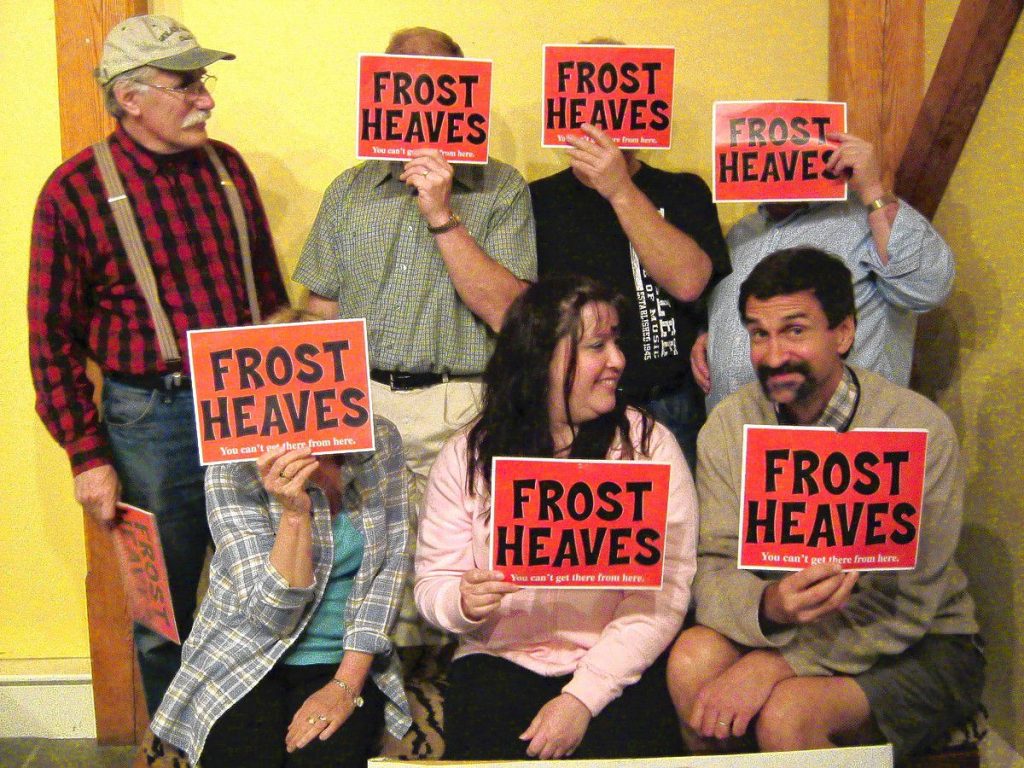 Fred Marple (left), the Speed Bumps band, and the Frost Heaves Players present Frost Heaves at the Peterborough Players theatre. Picasa