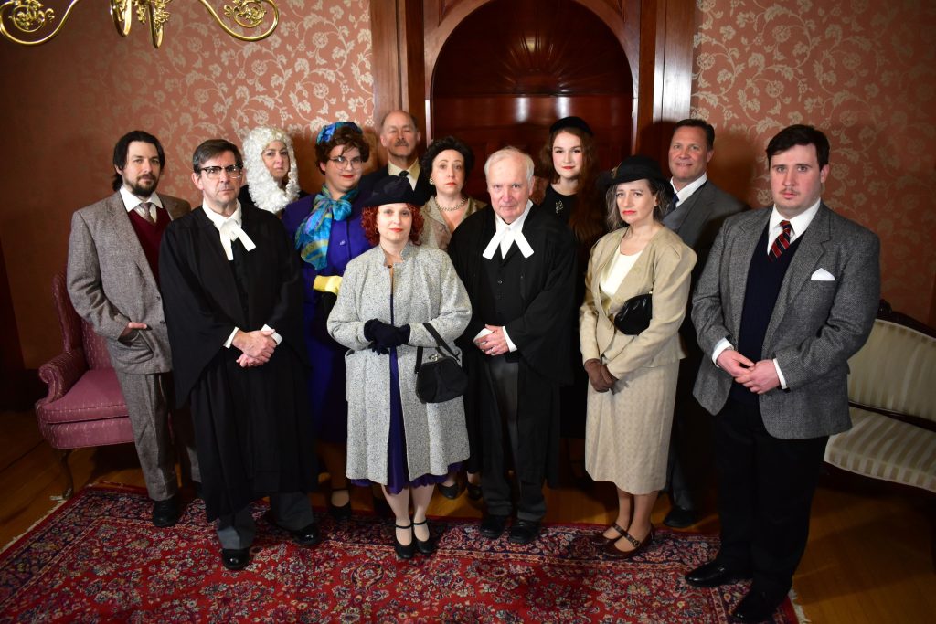 Select members of the cast of the Community Players’ “Witness for the Prosecution” appear in Agatha Christie’s stage thriller.